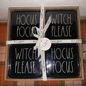 Black Rae Dunn Halloween Coasters